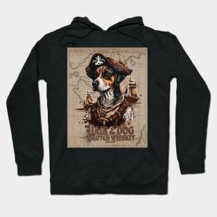 Hair of the dog, scotch whiskey; pirate; ship; map; alcohol; whiskey; dog Hoodie